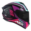 CAPACETE ASX DRAKEN COUGAR BRILHO PRETO/PINK/TIFFANY