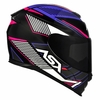 CAPACETE ASX EAGLE HUNTER BRILHO PRETO/BRANCO/LILAS