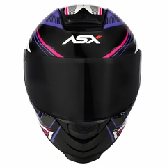 CAPACETE ASX EAGLE HUNTER BRILHO PRETO/BRANCO/LILAS - comprar online