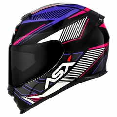 CAPACETE ASX EAGLE HUNTER BRILHO PRETO/BRANCO/LILAS na internet