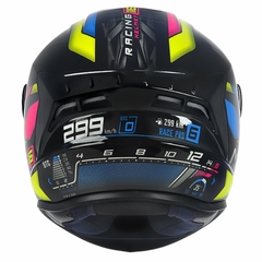 CAPACETE ASX DRAKEN MARIANNY BRILHO PRETO/AMARELO/AZUL - Loja Helmet
