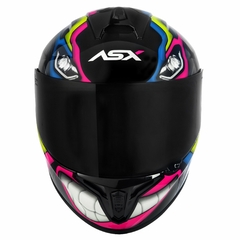 CAPACETE ASX DRAKEN MARIANNY BRILHO PRETO/AMARELO/AZUL - comprar online