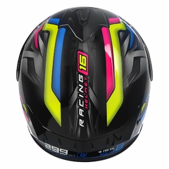 CAPACETE ASX DRAKEN MARIANNY BRILHO PRETO/AMARELO/AZUL - loja online