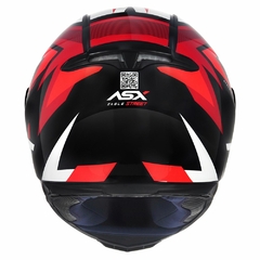 CAPACETE ASX EAGLE STREET BRILHO PRETO/VERMELHO/BRANCO - Loja Helmet