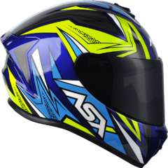 CAPACETE ASX DRAKEN VECTOR BRILHO AZUL/AMARELO/CINZA