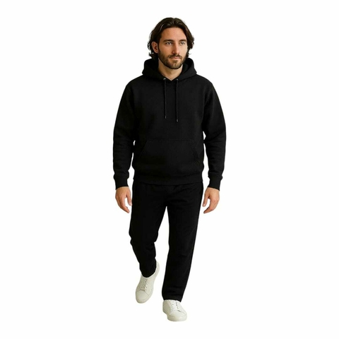 Buzo Hoddie/ canguro doble friza Negro - comprar online