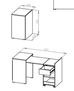 Imagen de ESCRITORIO PLEGABLE EXTENSIBLE BLANCO