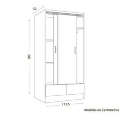 PLACARD TANA PLUS 1,13 - 2 PUERTAS MOCCHA - tienda online