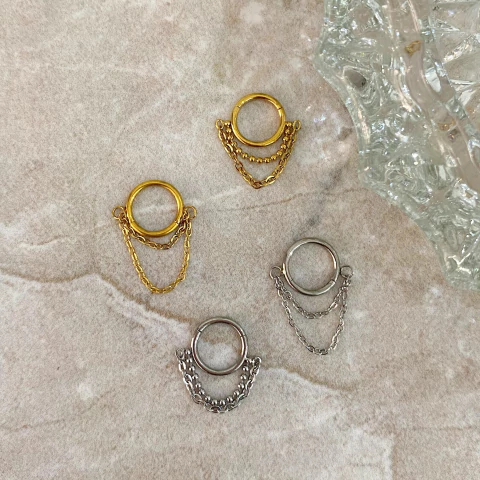 Aro clicker con cadenas en Acero