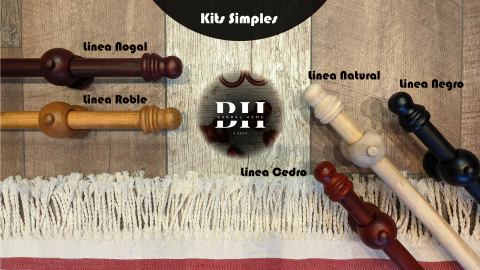 Kit Barral de Madera 4,00 mts x 33 mm con Argollas