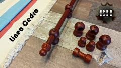 Kit Barral de Madera 1,80 mts x 33 mm con Argollas - Barral Home & Deco