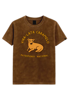 camiseta estonada vira lata caramelo - comprar online