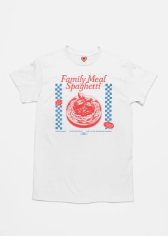 camiseta family meal spaghetti