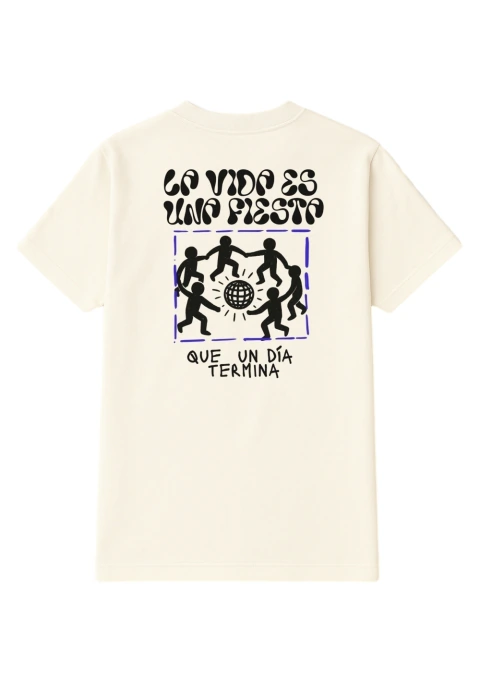 camiseta la vida es una fiesta - frente e costas - comprar online