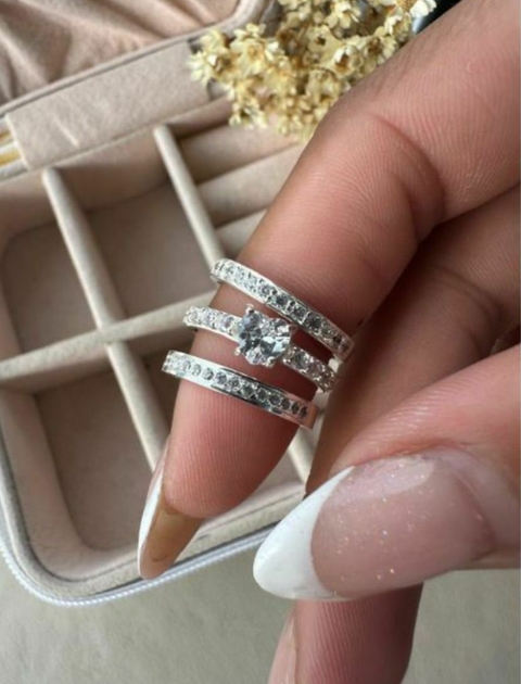 Aliança riade 3mm em prata 950