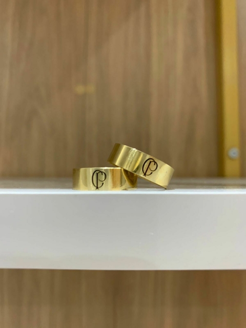 Aliança Corinthians II 4mm - Moeda antiga banhado à ouro 18k