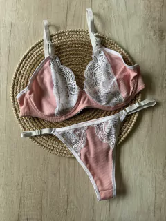 Conjunto Morley c/Detalle Puntilla en Escote c/Less Regulable - Art. B1578 - Habia Una Vez Lingerie