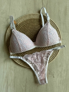 Conjunto Triangulo Soft Puntilla Pastel c/Less Regulable - Art. B1610-Pastel - Habia Una Vez Lingerie