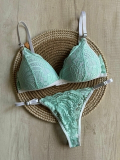 Conjunto Triangulo Soft Puntilla Pastel c/Less Regulable - Art. B1610-Pastel en internet