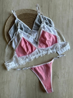 Conjunto Sin Relleno Algodón base Puntilla c/Coletas y Less Regulable - Art. B480 - comprar online