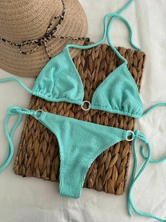 Conjunto Bikini c/Argollas - Tela Texturada - BKH730/1 - comprar online
