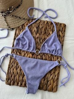 Conjunto Bikini c/Argollas - Tela Texturada - BKH730/1 - Habia Una Vez Lingerie