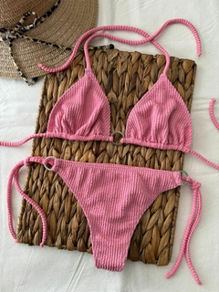 Conjunto Bikini c/Argollas - Tela Texturada - BKH730/1