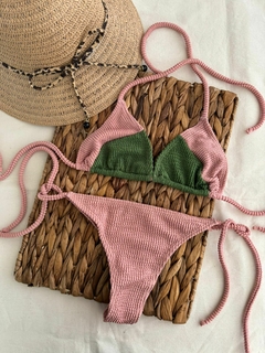Conjunto Bikini Combinadas c/Less p/Atar - Tela Texturada - BKH755/1 (copia) - tienda online