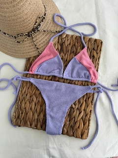 Conjunto Bikini Combinadas c/Less p/Atar - Tela Texturada - BKH755/1 (copia) - Habia Una Vez Lingerie