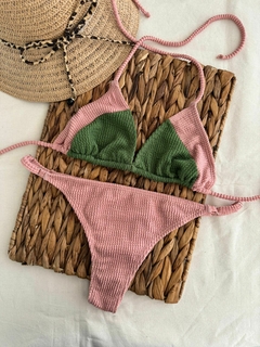Conjunto Bikini Combinadas c/Less Regulable - Tela Texturada - BKH750/1 - tienda online
