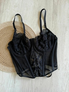 Bustier Microtull/Puntilla c/Aro y Ballenas - Hx1000/1 - Habia Una Vez Lingerie