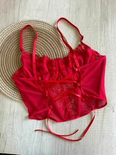 Bustier Microtull/Puntilla c/Aro y Ballenas - Hx1000/1 - tienda online