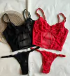 Conjunto Bustier Puntilla - Microtull c/Aro y cola less regulable - H1300/1
