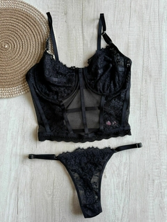 Bustier Tasa Forrada Puntilla/Microtull c/Aro y cola Less Regulable - H1350/1 - tienda online