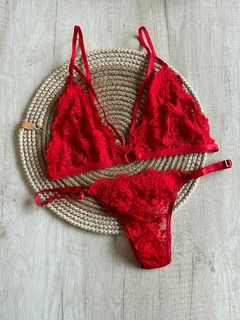 Conjunto Puntilla c/Tira en Escote y Less Regulable – H2051/1 - tienda online
