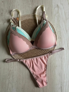Conjunto Triangulo Soft Morley c/Detalles Puntilla - Art. H606/1 - Habia Una Vez Lingerie