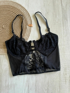 Bustier Microtull/Puntilla c/Aro - Hx1050/1 - Habia Una Vez Lingerie