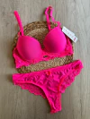 Conjunto de puntilla y microfibra. Corpiño taza soft sin push up y culotte less. - kau4710/1 - comprar online