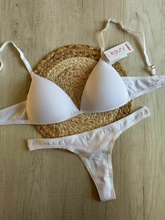Conjunto de algodón triangulito soft sin push up y cola less. - kau8130/1 - Habia Una Vez Lingerie