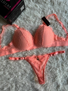 Conjunto triangulito soft de puntilla eyelash - MEL3125/1 - Habia Una Vez Lingerie