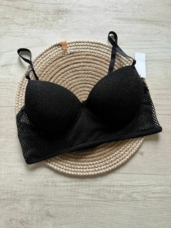Corset de taza soft de microfibra shine con red moda - MEL310/1 - comprar online