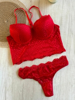 Conjunto Bustier Taza Soft Puntilla c/Less Clasica - Art. X3080/1 - Habia Una Vez Lingerie