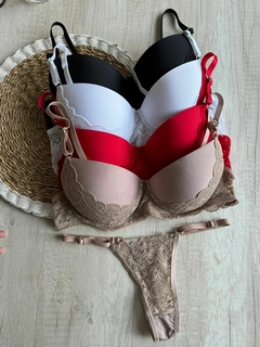 Conjunto Tasa Soft Microfibra c/Detalles Puntilla en Media Tasa y Less Regulable - Art. X3841