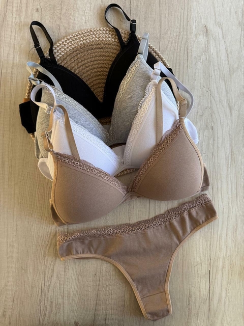 Conjunto Triangulo Soft Algodón detalle Puntilla – XSN-3743/1 - T85