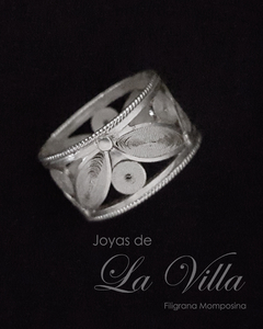 Anillo panderitos y hojitas. Filigrana Momposina Plata Ley 950 en internet