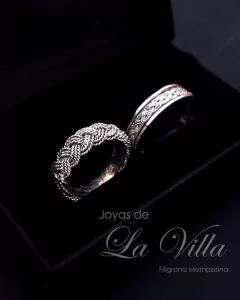 argollas de matrimonio, en filigrana momposina, plata paladio, Mompos, Mompox, Joyas de la Villa
