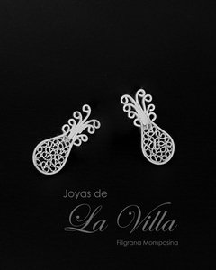 aretes en filigrana momposina, plata ley 950, Mompos, Mompox, aretas, joyas de la villa