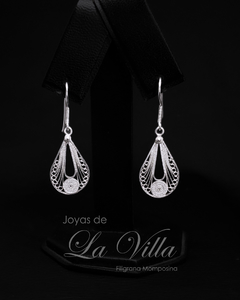 aretes en filigrana momposina, plata ley 950, Mompos, Mompox, aretas, joyas de la villa