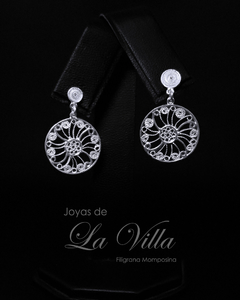 aretes en filigrana momposina, plata ley 950, Mompos, Mompox, aretas, joyas de la villa
