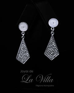 aretes en filigrana momposina, plata ley 950, Mompos, Mompox, aretas, joyas de la villa